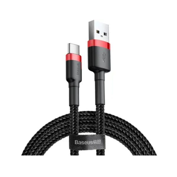 usb-c-data-cable-baseus-cafule-2a-3m-blackred Baseus Cafule Cabo USB-A para USB-C 2A 3M
